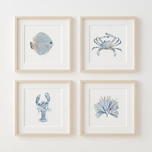 Aquarell Küstenbilder Set aus 4 Bildern