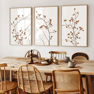 Herbst Kunstdrucke, 3er-Set Poster, Minimalistische moderne Wanddekoration