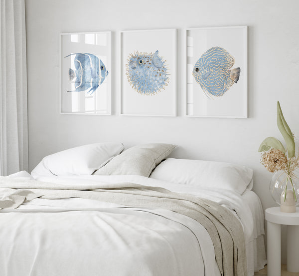 Aquarell Fische  3er-Set Kunstdrucke
