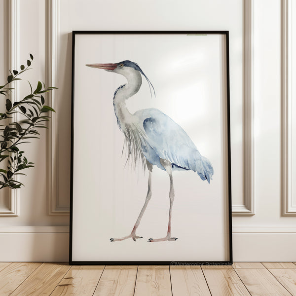 Large heron prints on white background