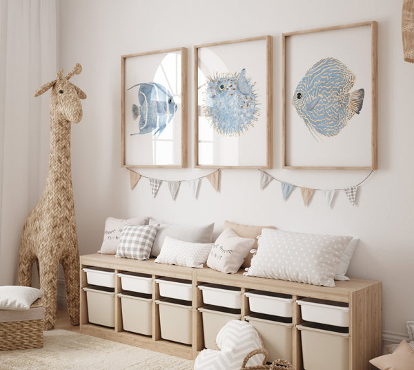Aquarell Fische  3er-Set Kunstdrucke