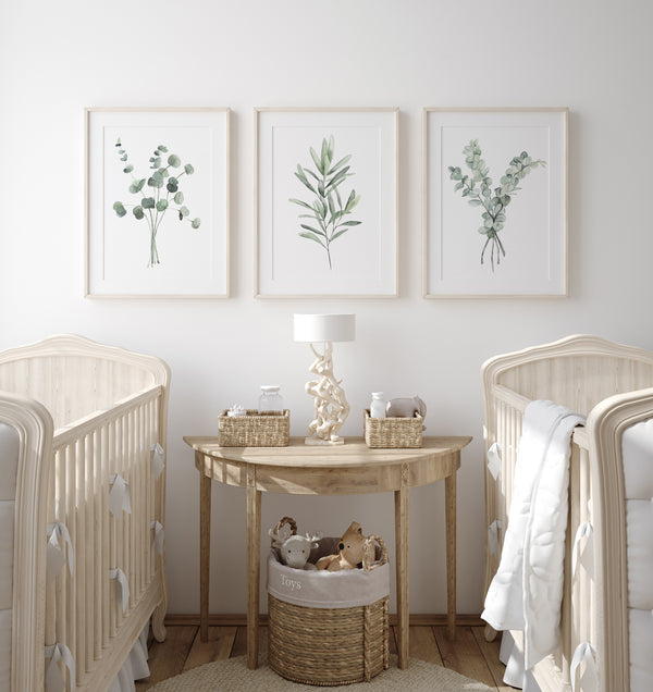 Skandinavische botanische Wanddekoration – 3er-Set Kunstdrucke, moderne Wandkunst