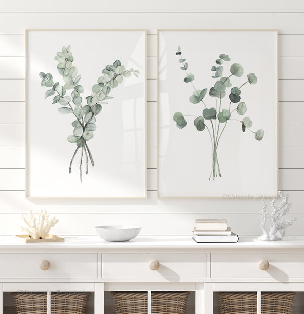 Scandinavian sage green wall décor prints