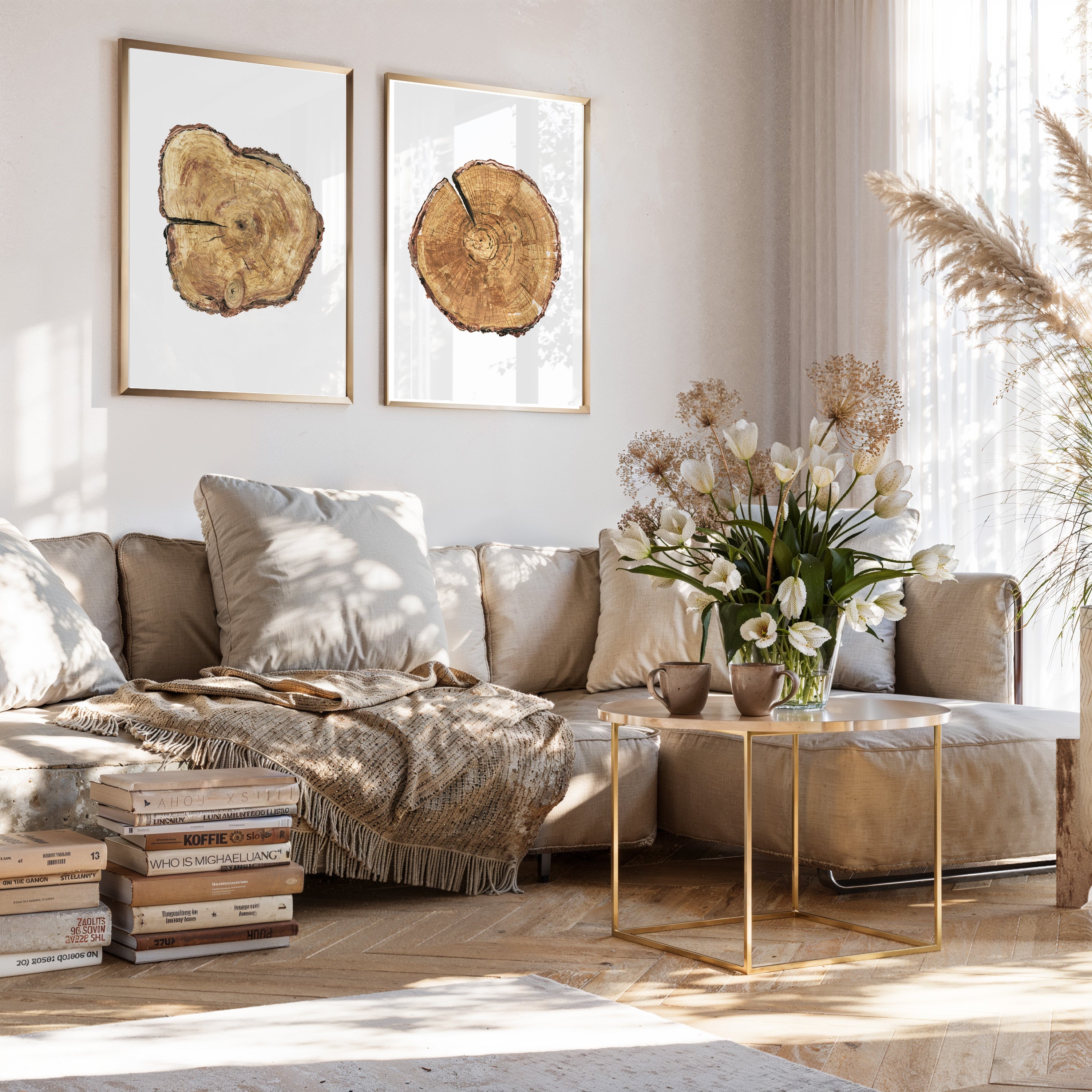 Skandinavische Wandkunst – Baumring Kunstdruck Set