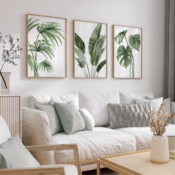 Set of 3 Scandinavian tropical fine art prints