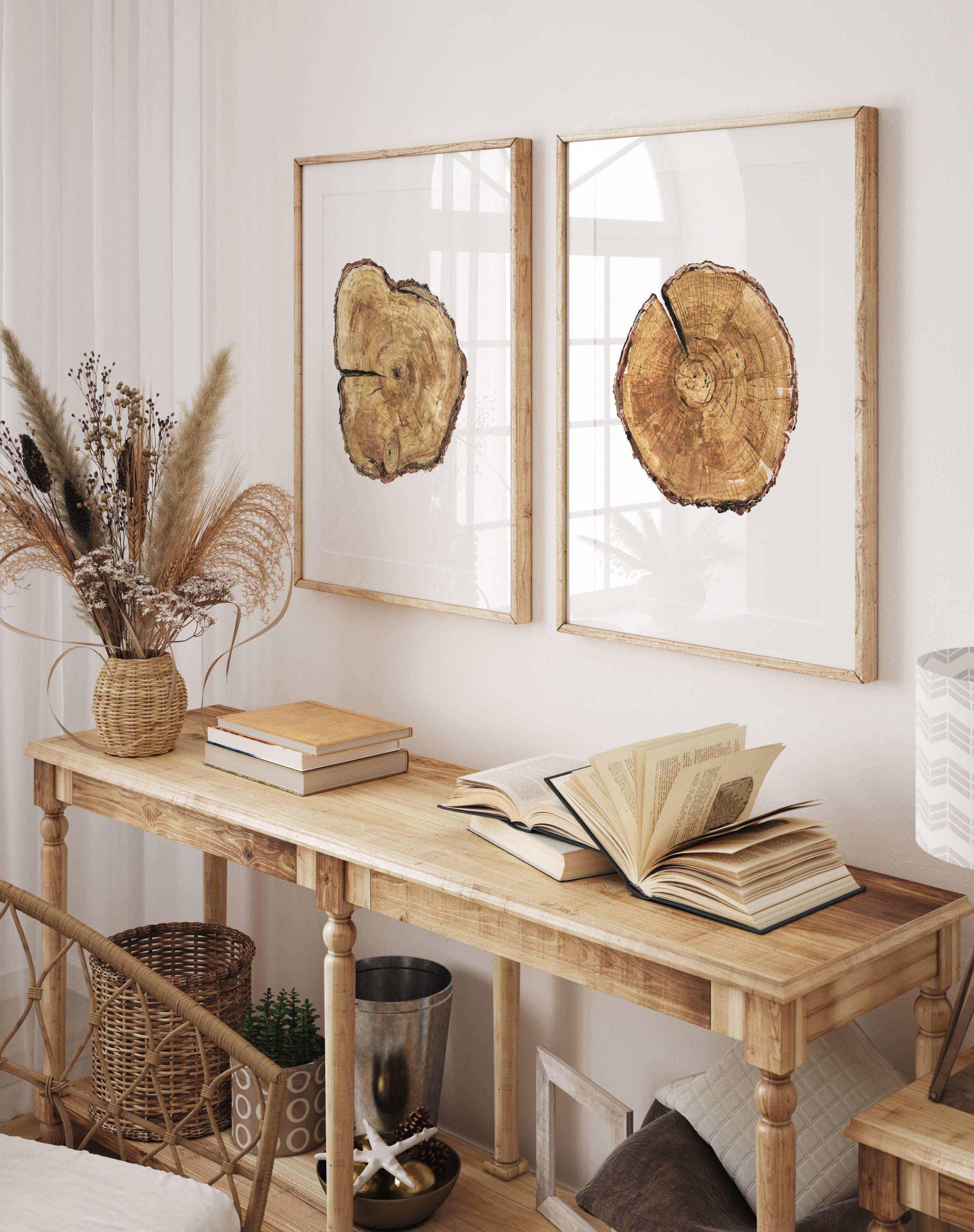 Skandinavische Wandkunst – Baumring Kunstdruck Set