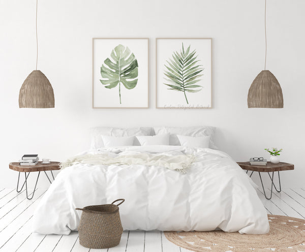 Blaue Schmetterlinge Aquarell Poster – Set von 2 Prints – Skandinavische Wanddeko – Geschenkidee