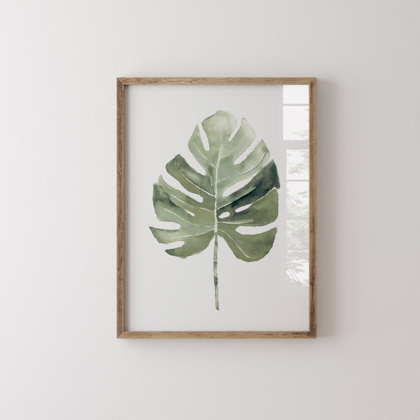 Modern monstera painting for wall décor