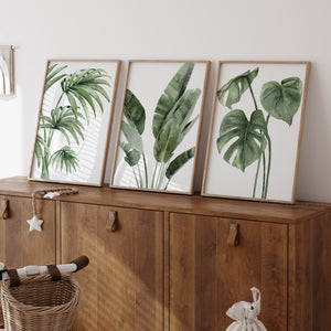 Set of 3 Scandinavian tropical fine art prints