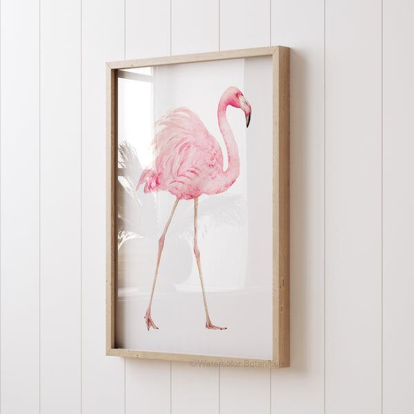 Pink flamingo coastal wall décor for nursery or playroom