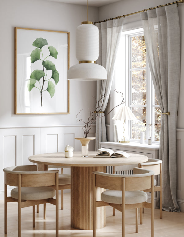 Botanische Wandkunst – Set aus 2 Ginkgo-Blatt Postern in Aquarell – Japandi & Skandinavische Wohnkultur