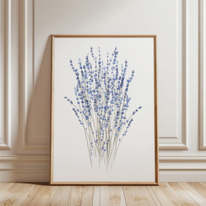 Watercolor lavender print, art for modern kitchen, herbs painting