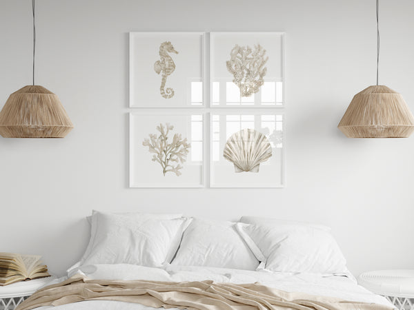 Aquarell Küstenbilder Set aus 4 Bildern
