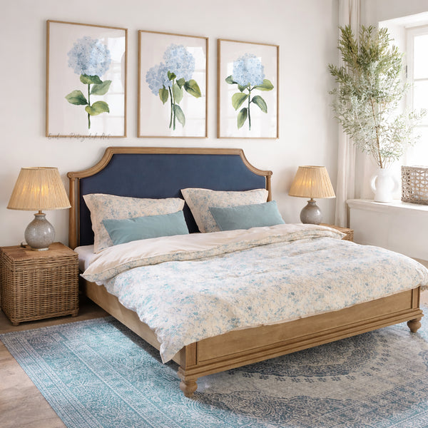 Hortensien Aquarellbilder – 3er-Set Kunstdrucke