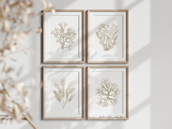 Aquarell Küstenbilder Set aus 4 Bildern