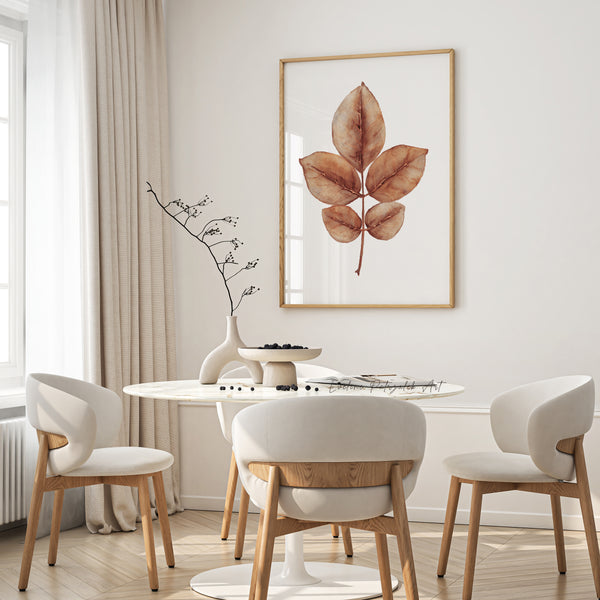 Aquarell Herbstblätter Set von 3 Drucken – Skandinavische Braun Botanische Wandbilder
