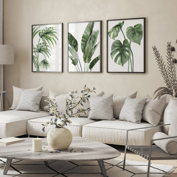 Set of 3 Scandinavian tropical fine art prints