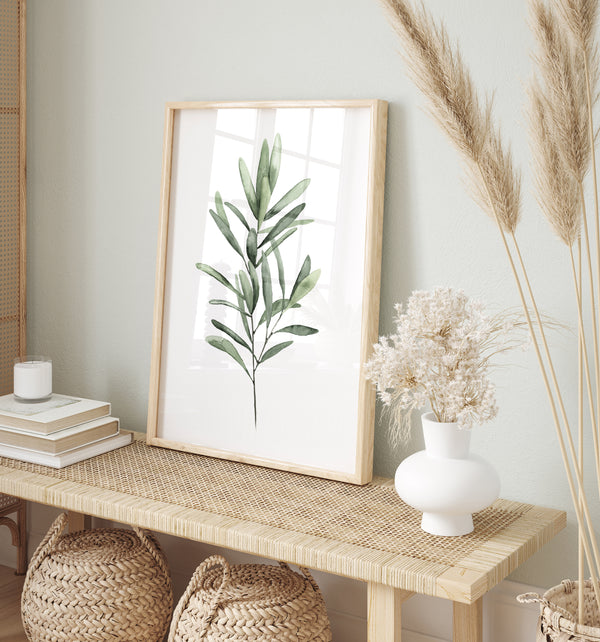 Eukalyptus, Thymian & Olive Wandbilder 3er Set – Aquarell Küchenkräuter Kunstdrucke