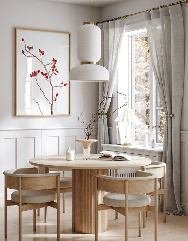 Rosehip Aquarell Kunstdrucke – Zweier-Set Rote Beeren Zweige, Botanische Wandkunst für modernes Zuhause