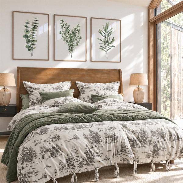 Eukalyptus, Thymian & Olive Wandbilder 3er Set – Aquarell Küchenkräuter Kunstdrucke