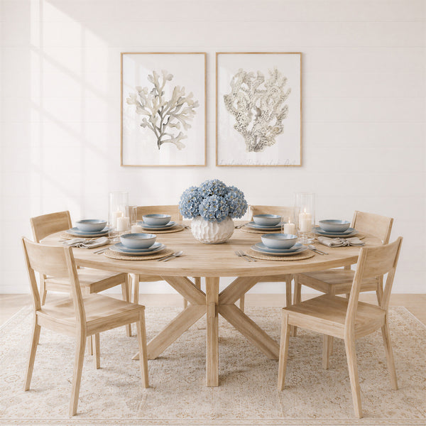 Beige Korallen Bilder 2er Set – Aquarell Wandbilder im Coastal Stil