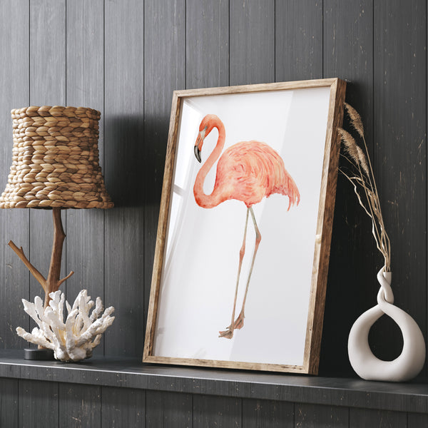 Flamingo watercolor pair of prints