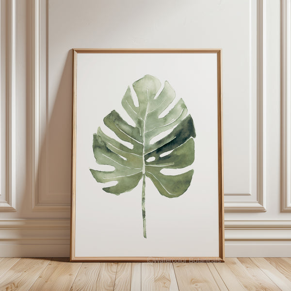 Modern monstera painting for wall décor