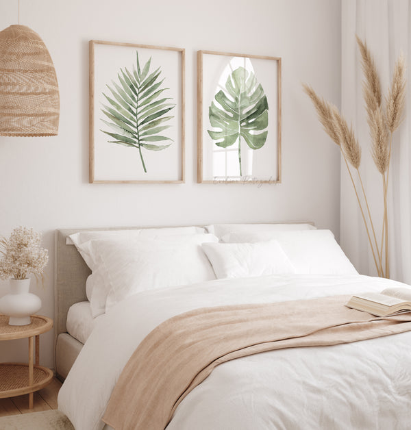 Blaue Schmetterlinge Aquarell Poster – Set von 2 Prints – Skandinavische Wanddeko – Geschenkidee