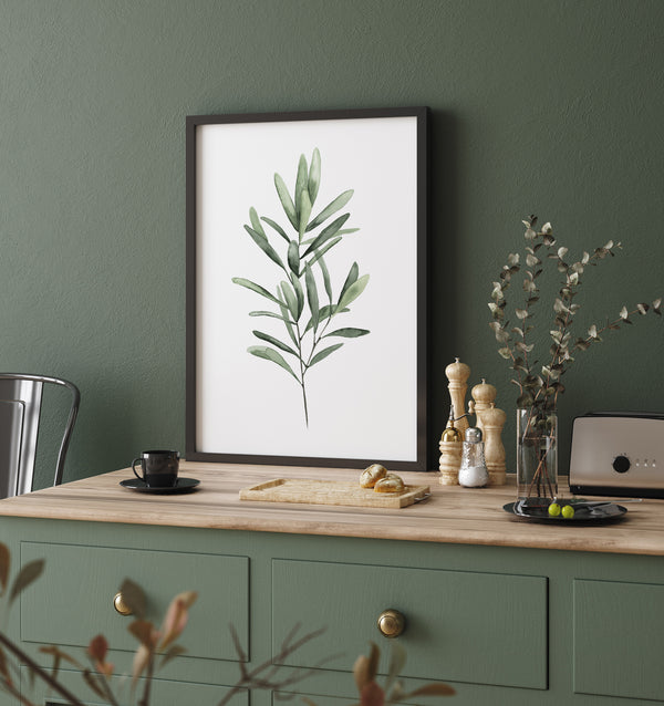 Eukalyptus Bilder & Olivenzweig Set 2er Botanische Aquarell Wandbilder