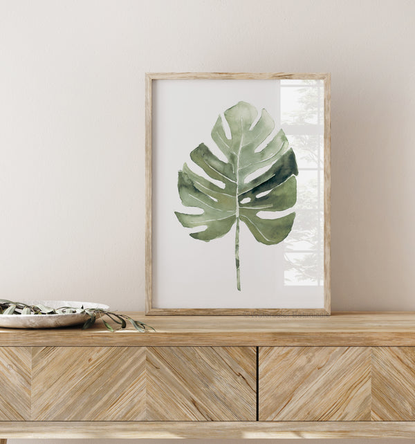 Modern monstera painting for wall décor