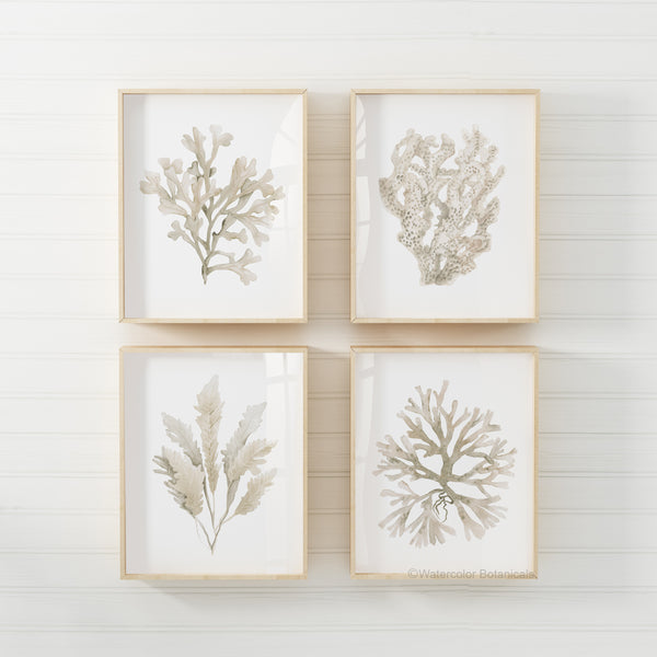 Aquarell Küstenbilder Set aus 4 Bildern