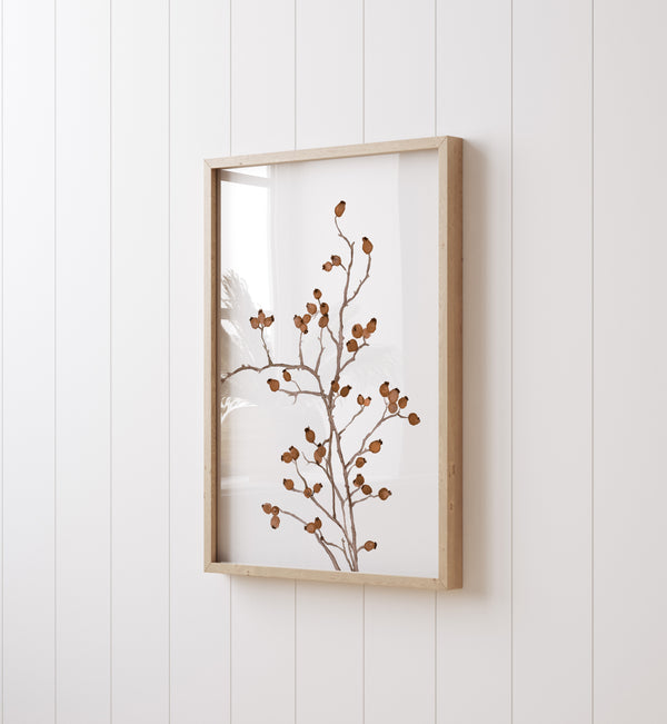 Minimalistische Botanische Wandbilder Set – Aquarell Zweige Natur Deko für Skandi & Landhausstil