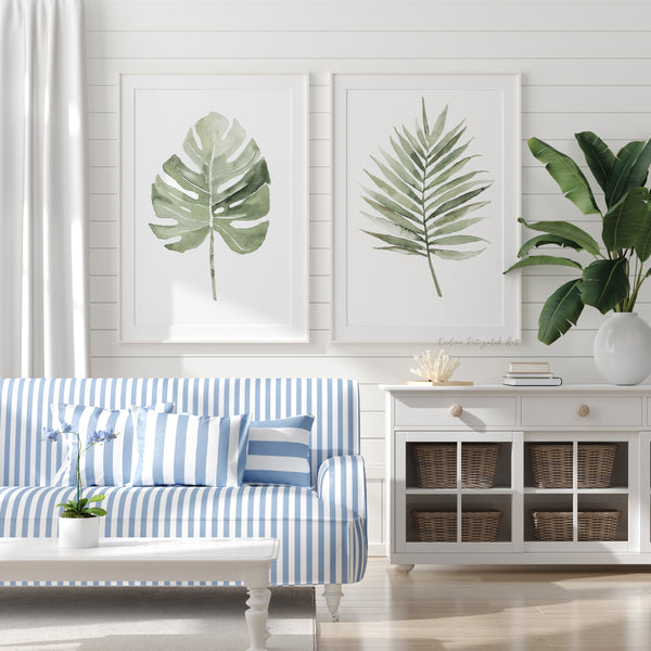 Blaue Schmetterlinge Aquarell Poster – Set von 2 Prints – Skandinavische Wanddeko – Geschenkidee