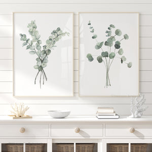 Scandinavian sage green wall décor prints