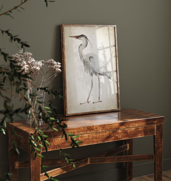 Reiher Kunstdrucke  – Moderne Vintage Wandkunst, Farmhouse Poster